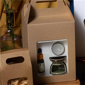 [0608003] กล่องใส่ของ กล่องใส่สินค้า บรรจุภัณฑ์ กล่องหูหิ้วคราฟ OTOP ไซส์ L