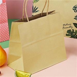 [0204014] ถุงใส่สินค้า ถุงใส่ของ บรรจุภัณฑ์ ถุงกระดาษน้ำตาลหูเกลียว 18x9.5x15.5 ซม.