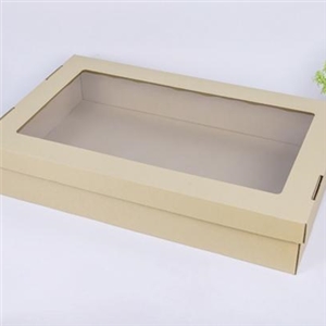 [2401059] กล่องใส่ของ กล่องใส่สินค้า บรรจุภัณฑ์ กล่องลูกฟูกอเนกประสงค์+ฝาหน้าต่าง 31x50.7x9.3cm.
