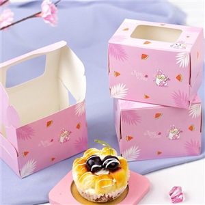 [0105030] กล่องใส่ขนม กล่อง กล่องบรรจุภัณฑ์ กล่องเค้ก 1 ชิ้น ลาย SugarBun 002