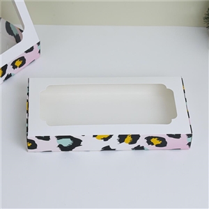[0111078] กล่องขนม กล่อง กล่องบรรจุภัณฑ์ กล่องช็อกโกแลตบราวนี่ ลาย pink leopard