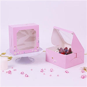 [0101117] กล่องขนม กล่อง กล่องบรรจุภัณฑ์ กล่องเค้ก 1 ปอนด์ ลาย Little daisy