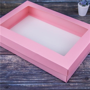 [1404009] กล่องใส่สินค้า กล่อง กล่องบรรจุภัณฑ์ กล่องใส่ผ้าขนหนูสีชมพู ไซส์ L