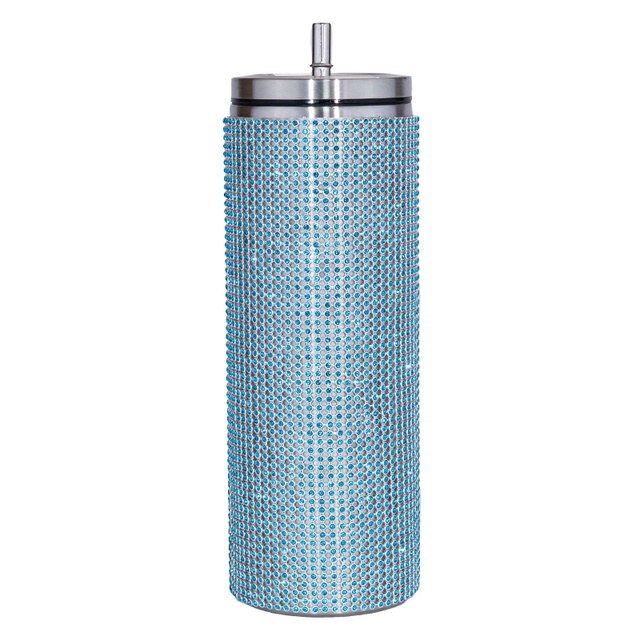 กระบอกน้ำ แก้วติดเพชร งานฝีมือ DIYแก้วเก็บความร้อน-เย็น สแตนเลส 304 แก้วกระติกน้ําร้อน เย็น สเตนเลส ประดับเพชร 20 ออนซ์ ของพรีเมี่ยมแก้วแต่งเพชร