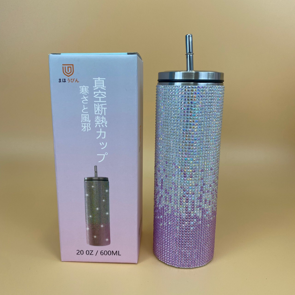 ของพรีเมี่ยมแก้วแต่งเพชร กระบอกน้ำ แก้วติดเพชร งานฝีมือ DIYแก้วเก็บความร้อน-เย็น สแตนเลส 304 แก้วกระติกน้ําร้อน เย็น สเตนเลส ประดับเพชร