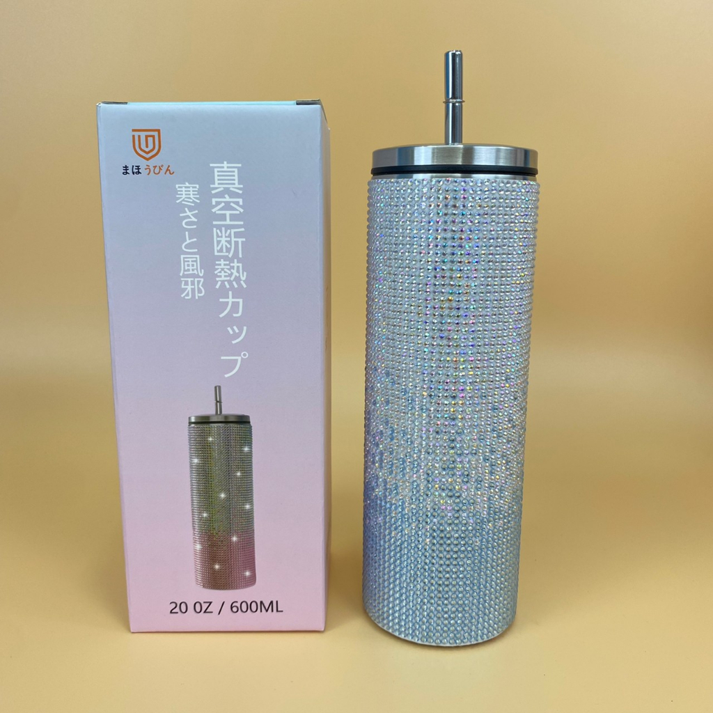 ของพรีเมี่ยมแก้วแต่งเพชร กระบอกน้ำ แก้วติดเพชร งานฝีมือ DIYแก้วเก็บความร้อน-เย็น สแตนเลส 304 แก้วกระติกน้ําร้อน เย็น สเตนเลส ประดับเพชร