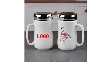 แก้วเซรามิคพร้อมฝาปิดลายการ์ตูนน่ารัก