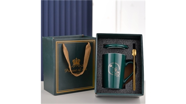 เซตแก้วของขวัญพร้อมช้อนและฝาปิดในกล่องสุดหรู