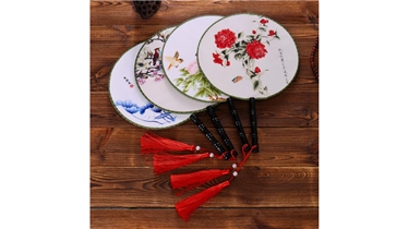 พัดกลมสไตล์จีน พัดโบราณสำหรับใช้ในชีวิตประจำวันและตกแต่ง