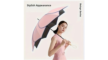 ร่มด้ามยาวดีไซน์กลีบดอกไม้ สวยสง่าไม่กลัวฝน