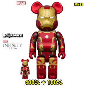 BE@RBRICK IRON MAN MARK 43 100% & 400% ( MEDICOM TOY EXHIBITION '24) (TC) 