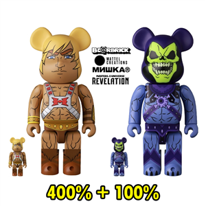 BE@RBRICK Mishka x Masters of The Universe - He-Man +  Skeletor 100% & 400% (TC)