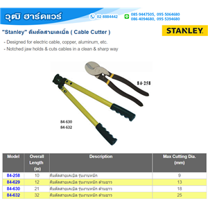 [84-630] STANLEY 84-630 คีมตัดสายเคเบิ้ล 21 ตัดได้ 18mm