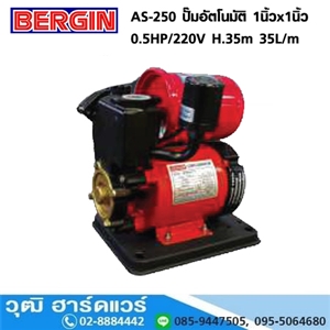 [AP-250-BERGIN] BERGIN AP-250 ปั๊มอัตโนมัติ 1นิ้วx1นิ้ว 0.5HP/220V H.35m 35L/m