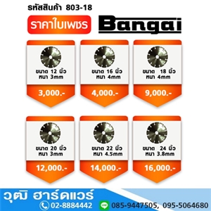 [803-18] Bangai ใบเพชรตัดคอนกรีต 12นิ้ว-24นิ้ว